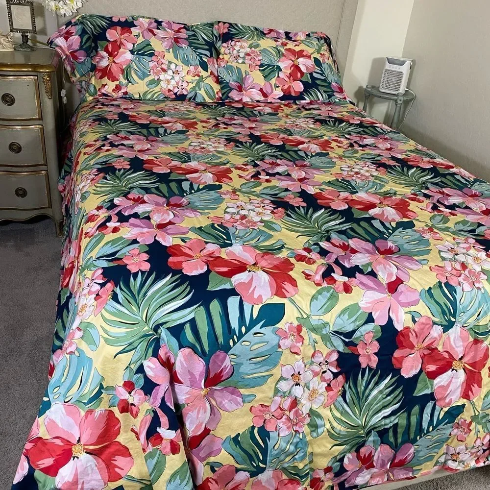 Floral Tropical Duvet King set tropical floral